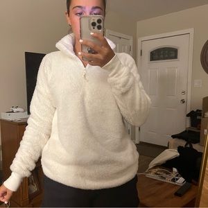 Aerie - White Fleece Quarter Zip